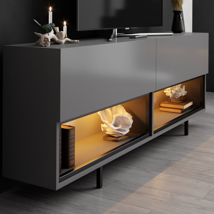 Hanah Home Ekol Down - Soporte para TV Antracita